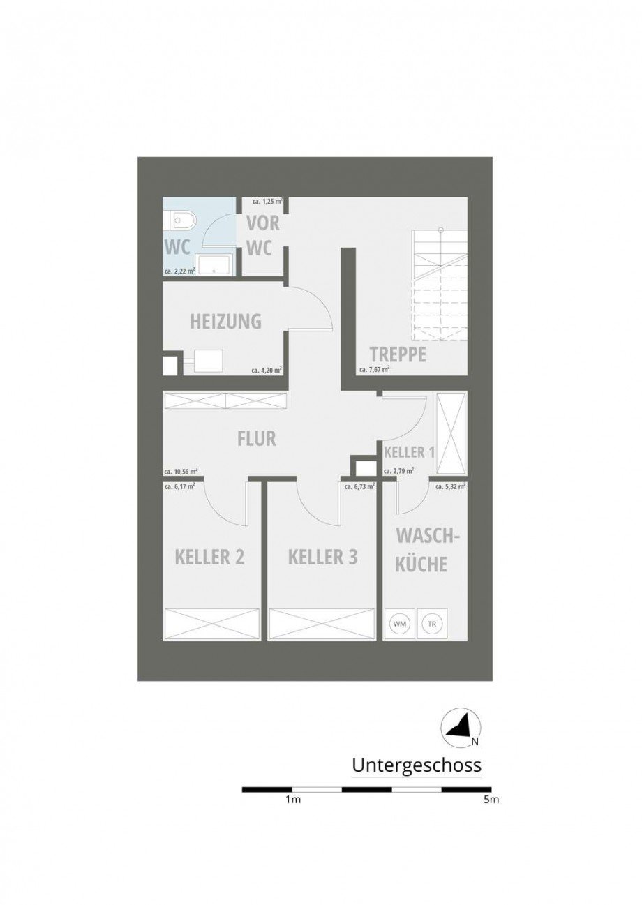 Grundriss Untergeschoss B�ro / Praxis Neu-Ulm