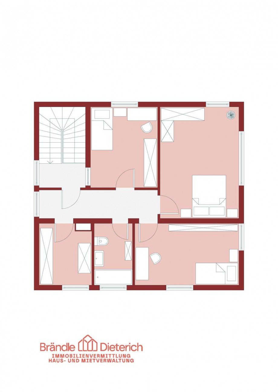 Grundriss Obergeschoss Einfamilienhaus Ulm