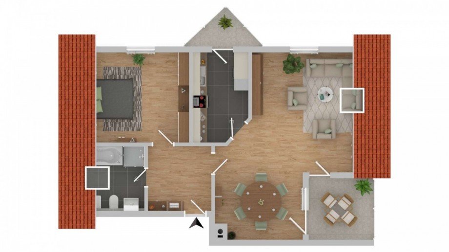 Grundriss DG Dachgeschosswohnung Senden-Aufheim