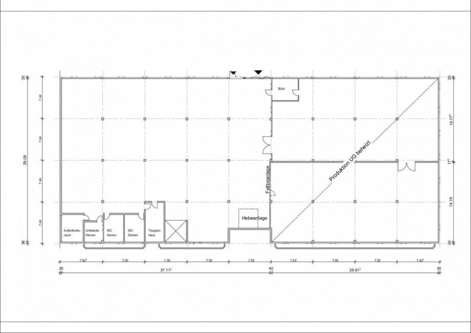 Grundri�_Lager UG_A3_200 Halle / Lager / Produktion Erbach-Dellmensingen