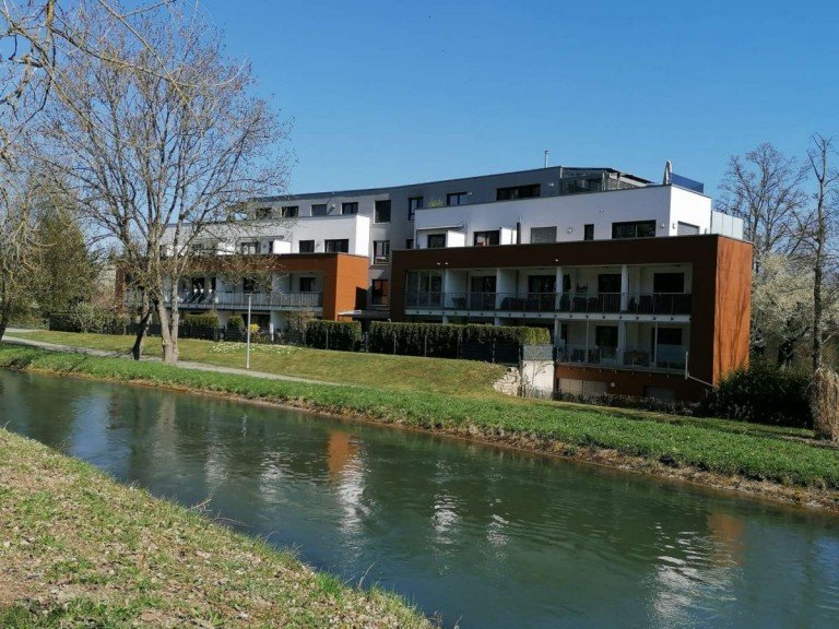 Au�enansicht Neu-Ulm Etagenwohnung Wohnen direkt am Illerkanal in Neu-Ulm�s bester Lage