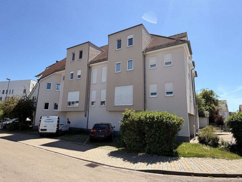 Au�enansicht Geb�uder�ckseite Etagenwohnung Senden