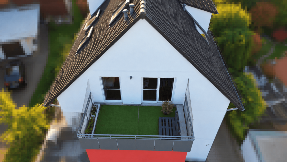 Drohnenaufnahme Balkon 1 Maisonettewohnung Neu-Ulm