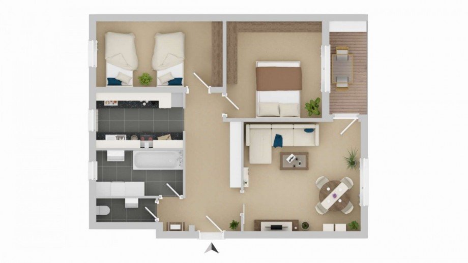 Grundriss - BSP Wohnung Neu-Ulm