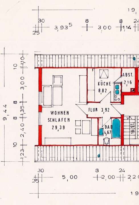 Grundriss Dachgeschosswohnung Jedelhausen