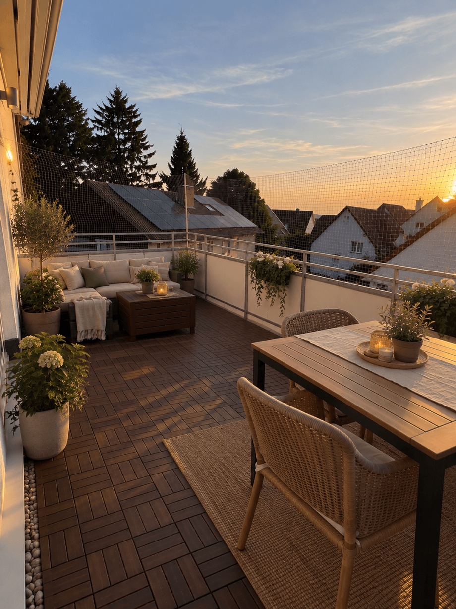 Balkon 2 Beispielm�blierung Maisonettewohnung Neu-Ulm