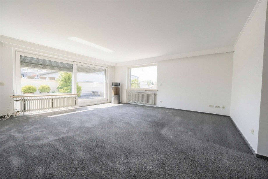Wohnzimmer mit Kaminofen Penthousewohnung Neu-Ulm