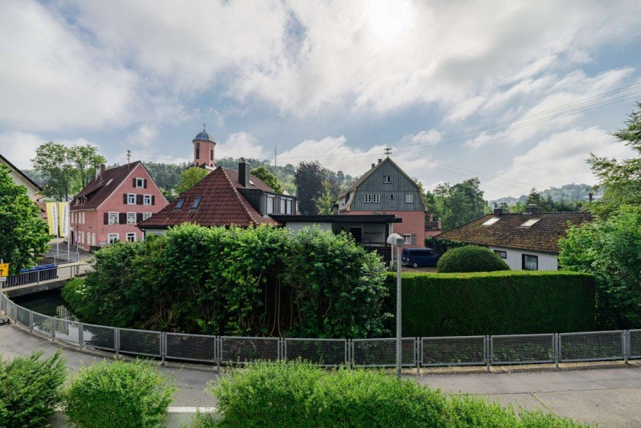 Aussicht vom Balkon Wohnung Blaustein