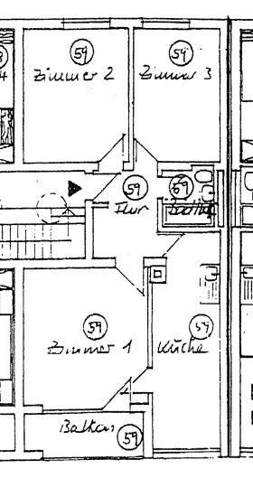 Grundriss WHG 59 Etagenwohnung Ulm